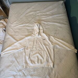 White Nike Hoodie with Black Logo